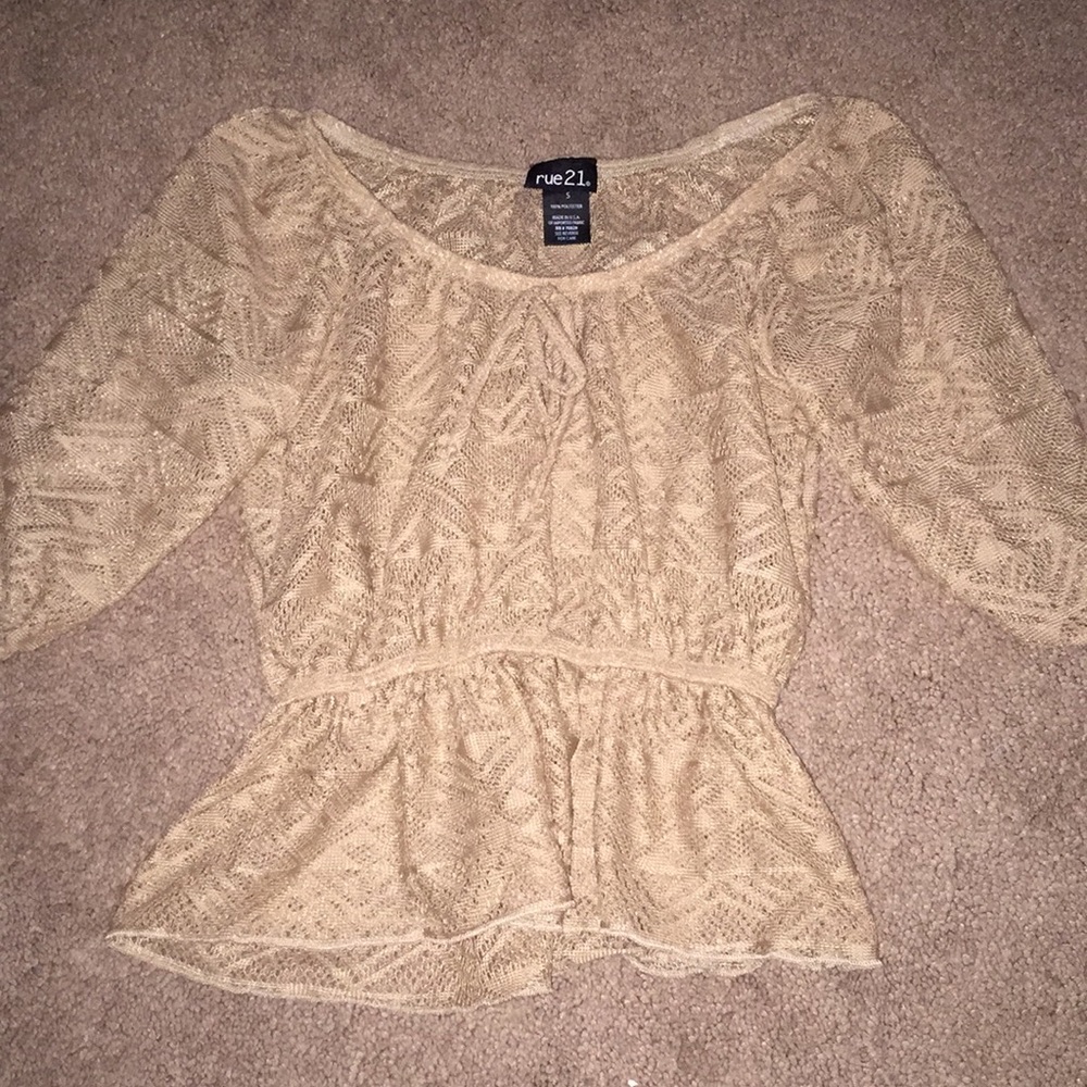 Tan Lace Blouse